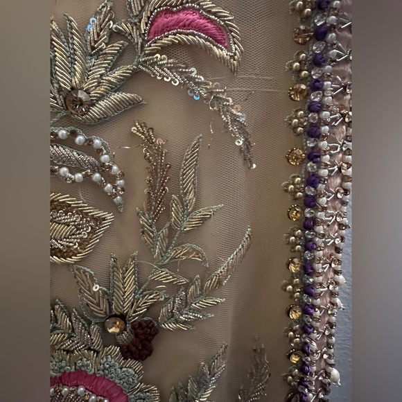 Pakistani Indian Designer Dress Heavy Hand Embroidery Heavy Shalwar Kameez Sz Sm - Picture 10 of 16